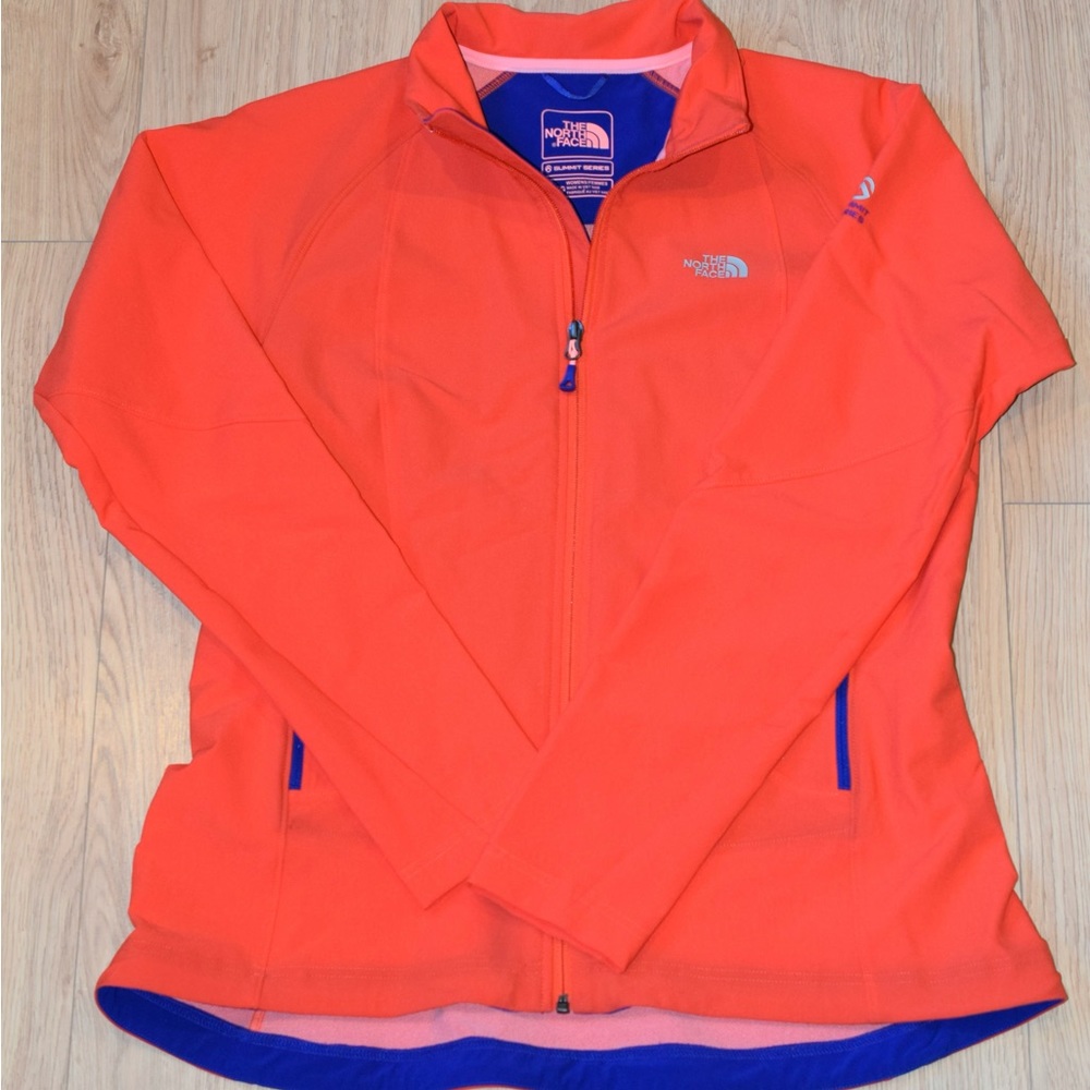 The North Face Summit Series Womens XL Radiant Orange with Blue Trim Spring Coat